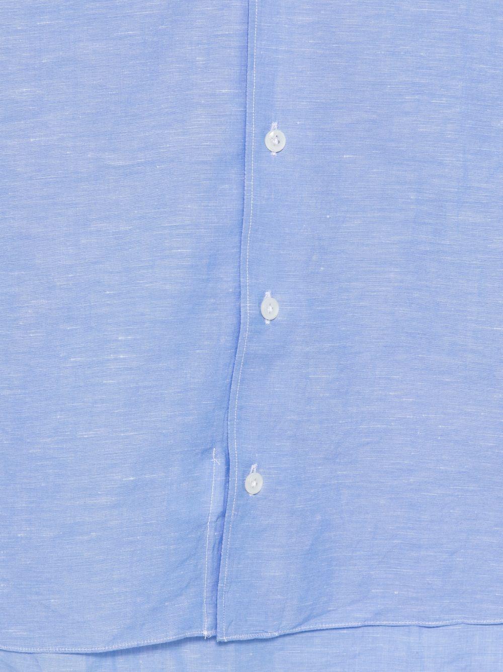 BARBA Camicia iin cotone azzurro chiaro con texture slub 