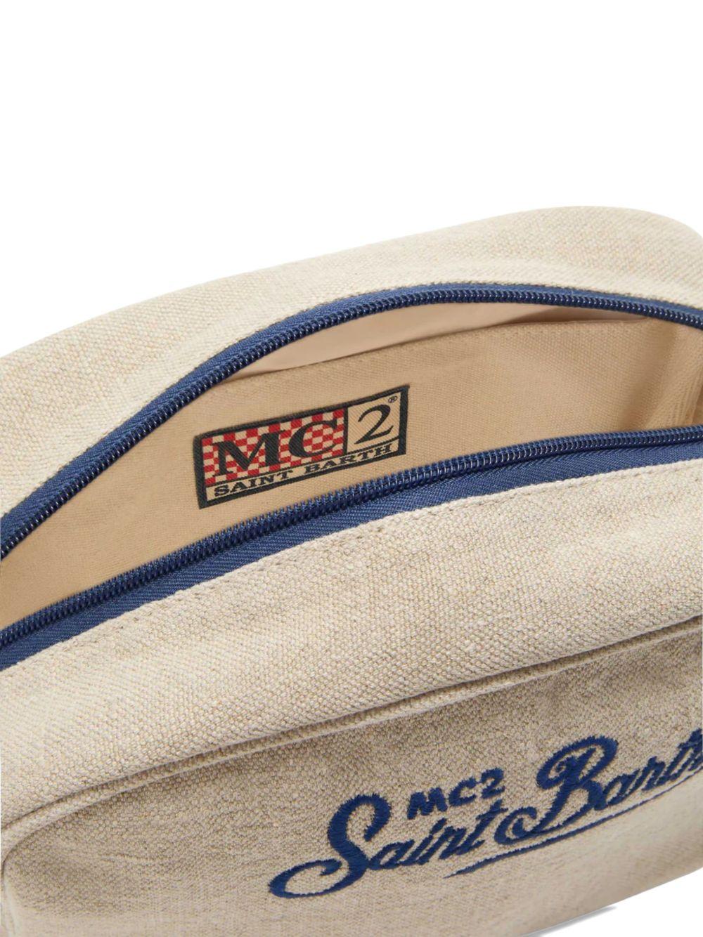 MC2 SAINT BARTH Beauty case Westwood in lino beige con logo 