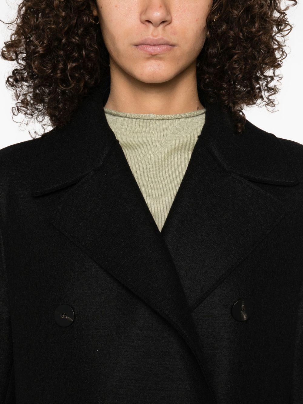 HARRIS WHARF LONDON Cappotto doppiopetto in lana nera 
