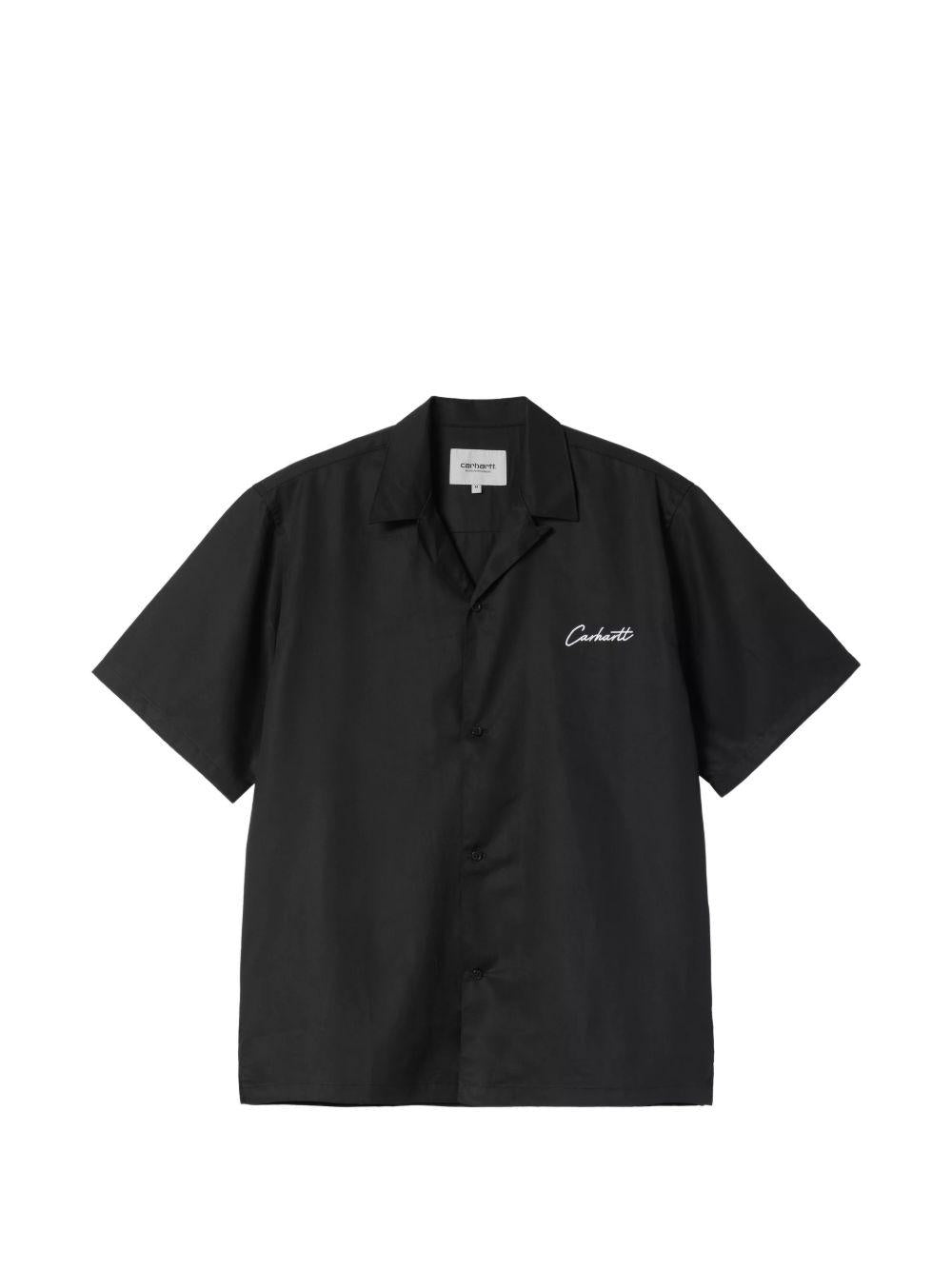 CARHARTT WIP Camicia a maniche corte nera con logo 