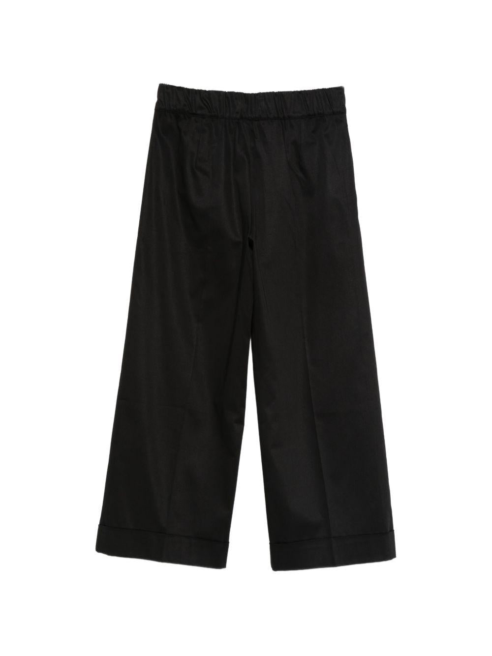 D EXTERIOR Pantaloni neri in cotone elasticizzato 
