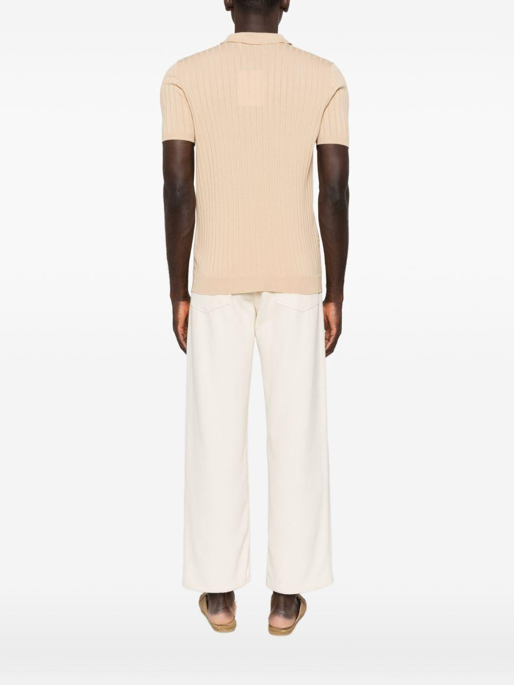 AMARANTO Polo beige a maniche corte 