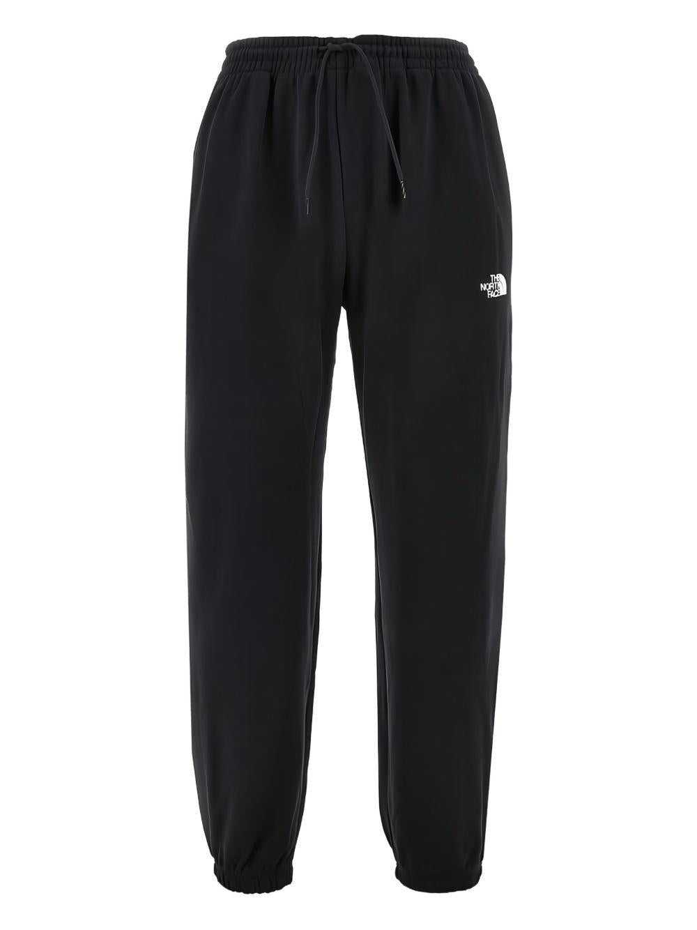 THE NORTH FACE Pantaloni sportivi in cotone nero con logo bianco 
