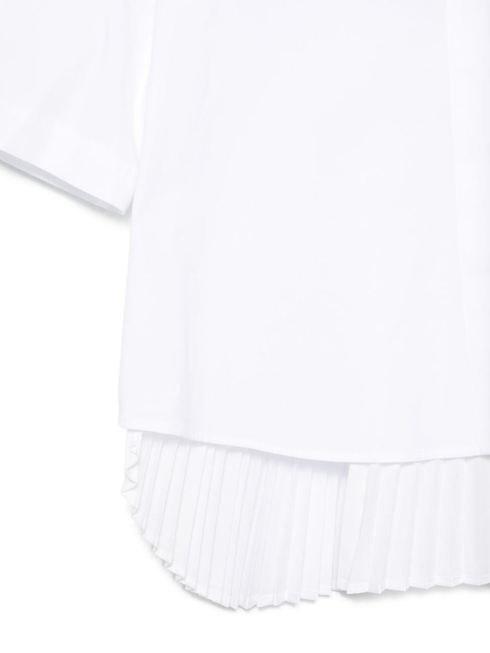 SEMICOUTURE Camicia a maniche corte in cotone elasticizzato bianco 