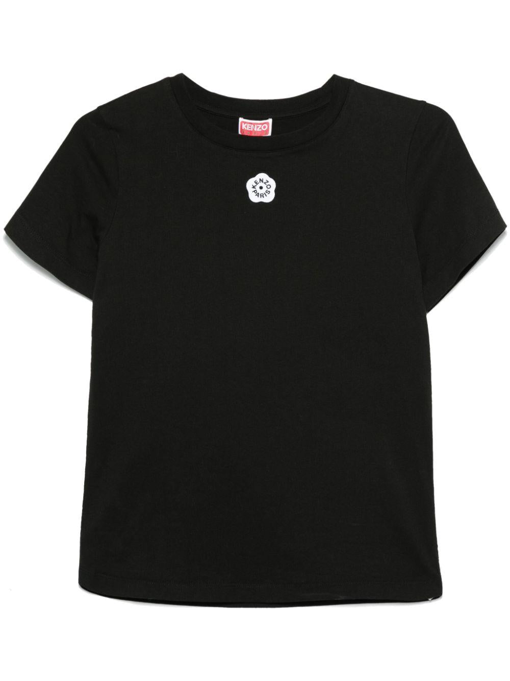 KENZO T-shirt con logo fiore ricamato 