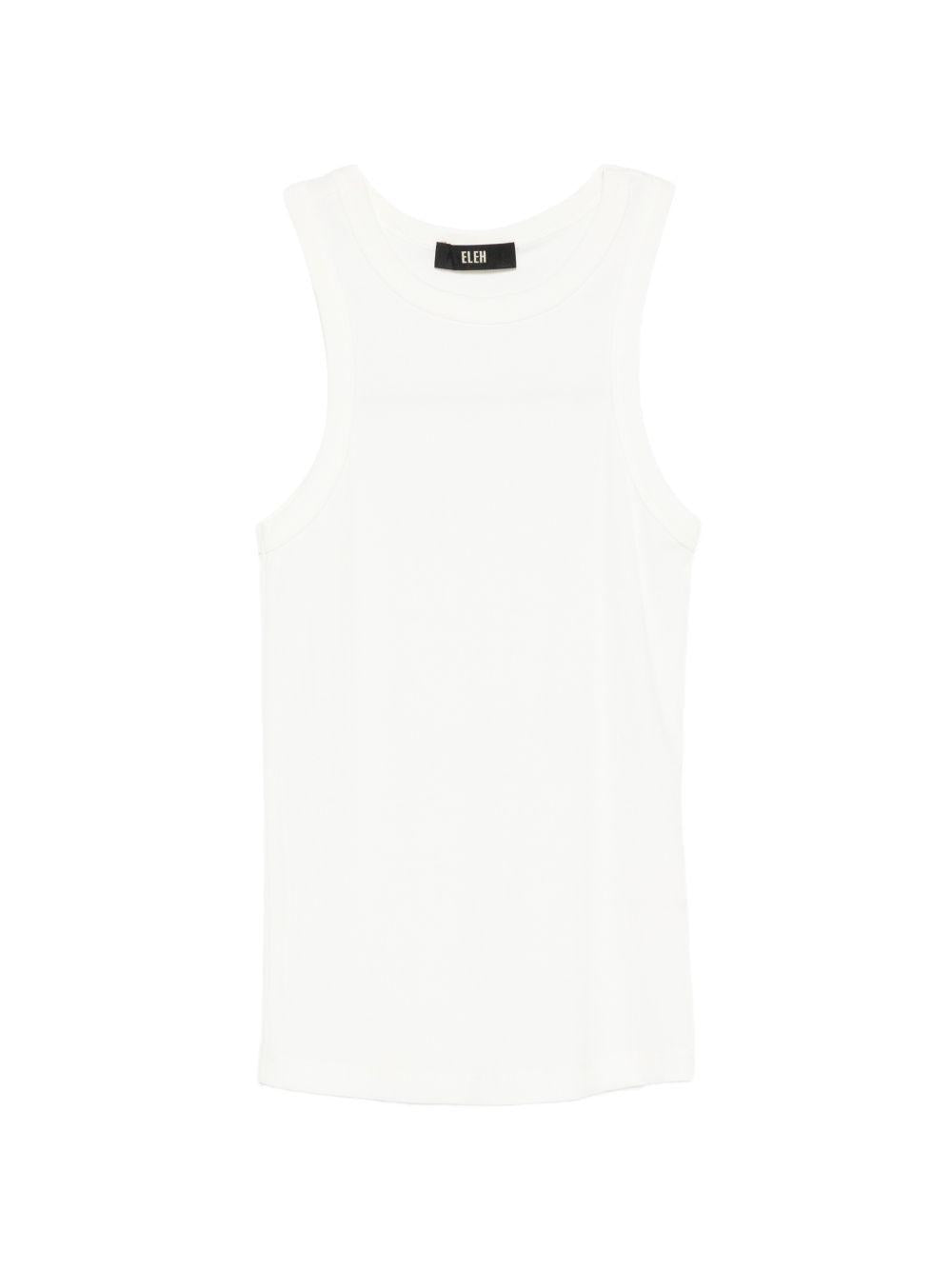 ELEH Top slim fit in cotone bianco 