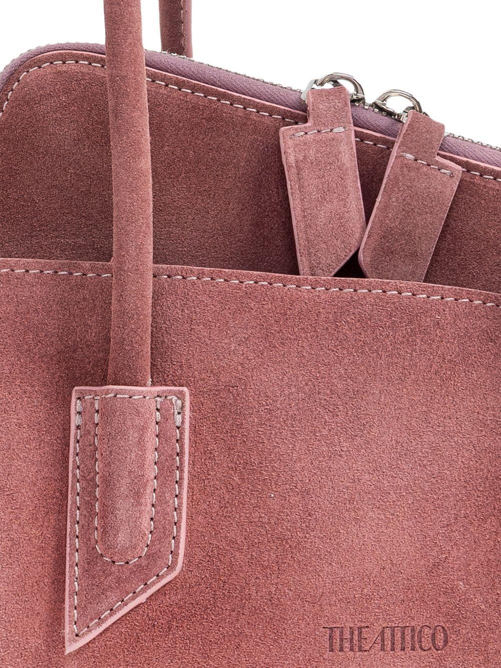 THE ATTICO Borsa a spalla piccola 'La Passeggiata' in camoscio rosa 