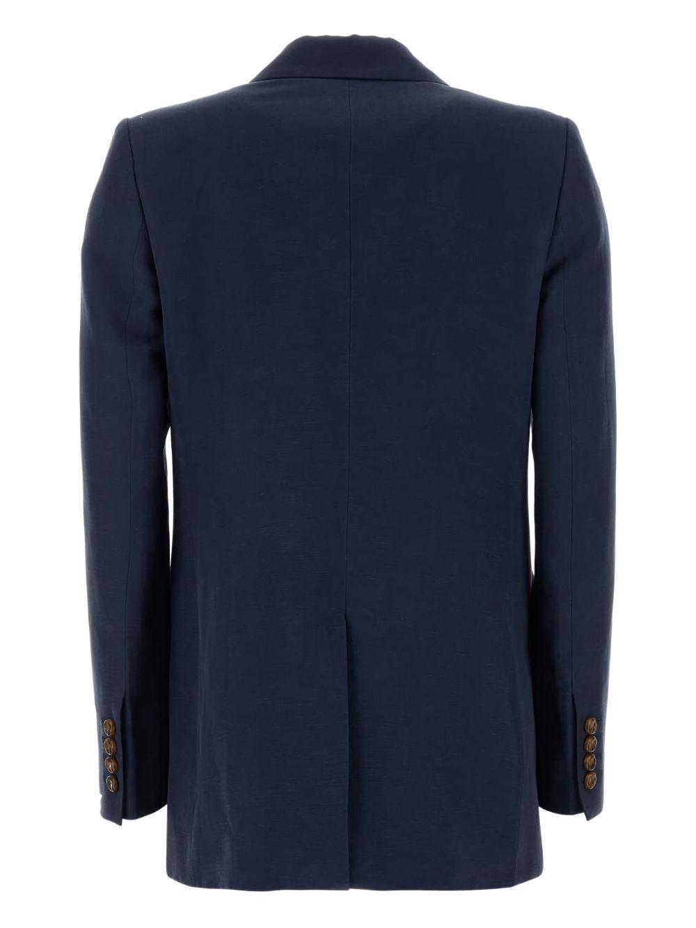 BLAZE Blazer doppiopetto Savannah in seta e lino blu 