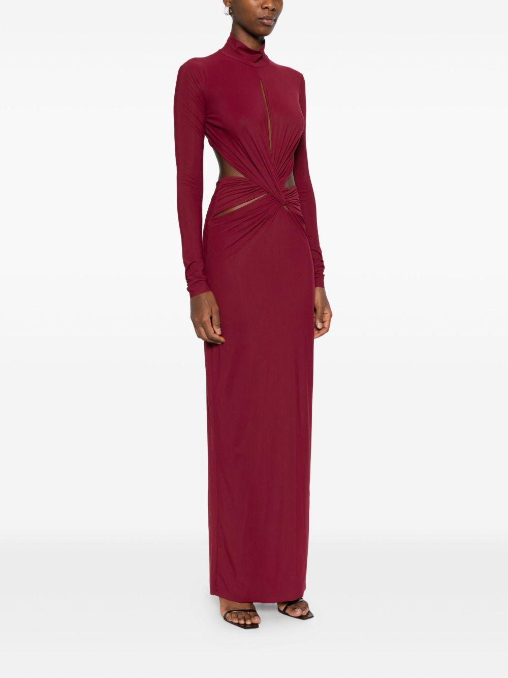 AMAZUIN Abito lungo 'Leonie Burgundy' 