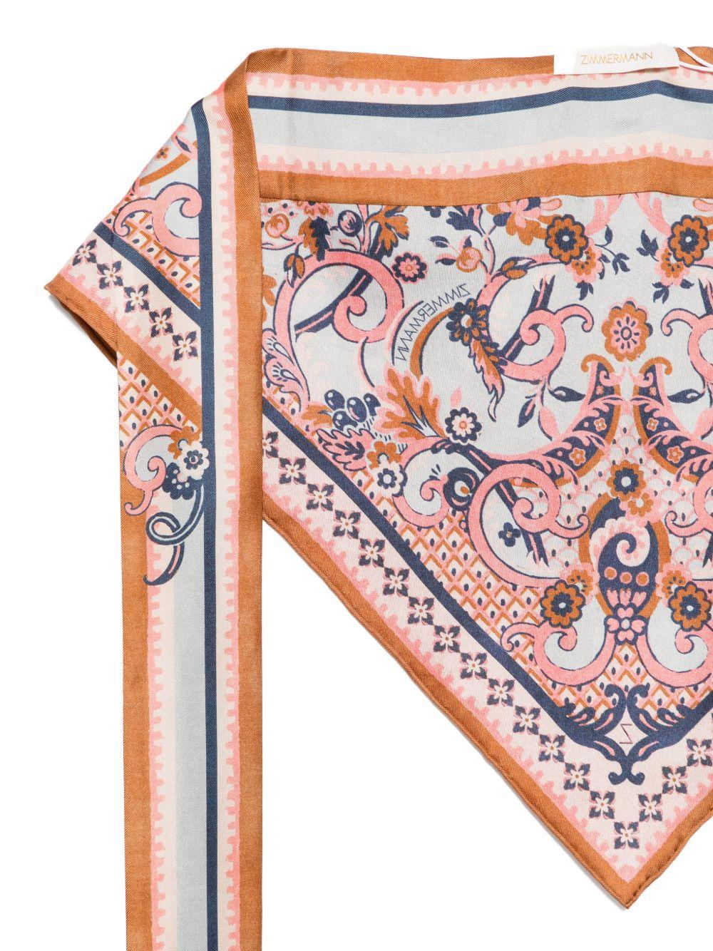 ZIMMERMANN Foulard in seta stampato Blue Paisley Floral 