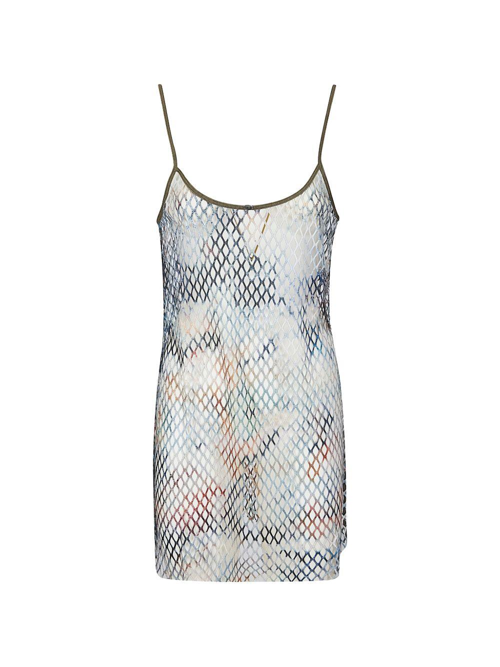 DIESEL Abito corto in rete con spalline sottili 