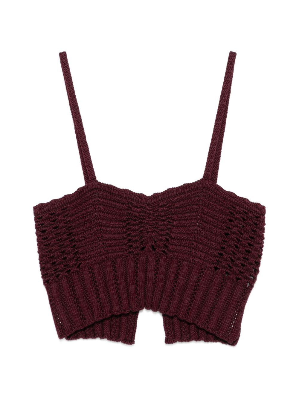 FORTE FORTE Top in crochet bordeaux 