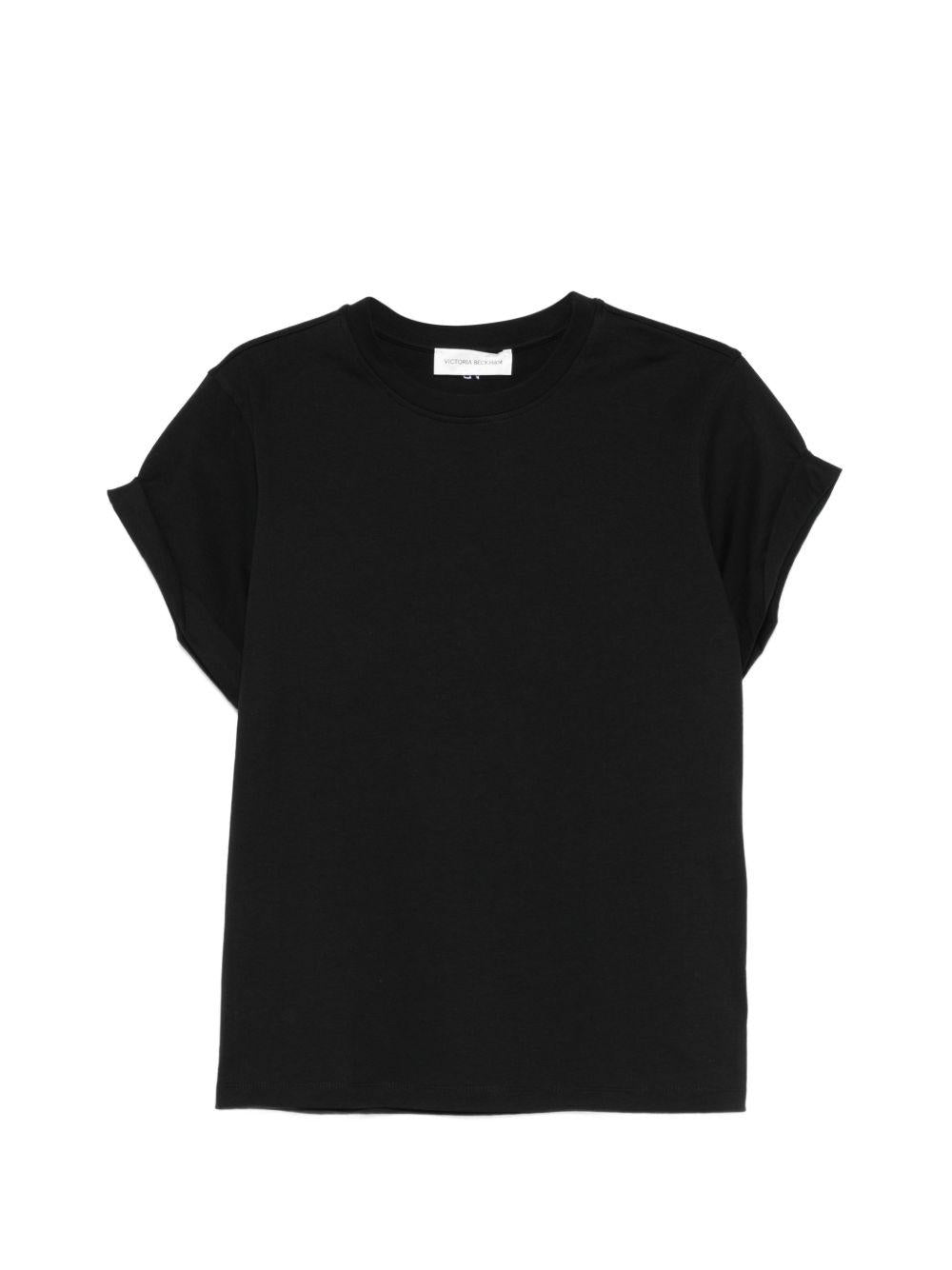 VICTORIA BECKHAM T-shirt Tilly in cotone nero con logo VB ricamato 