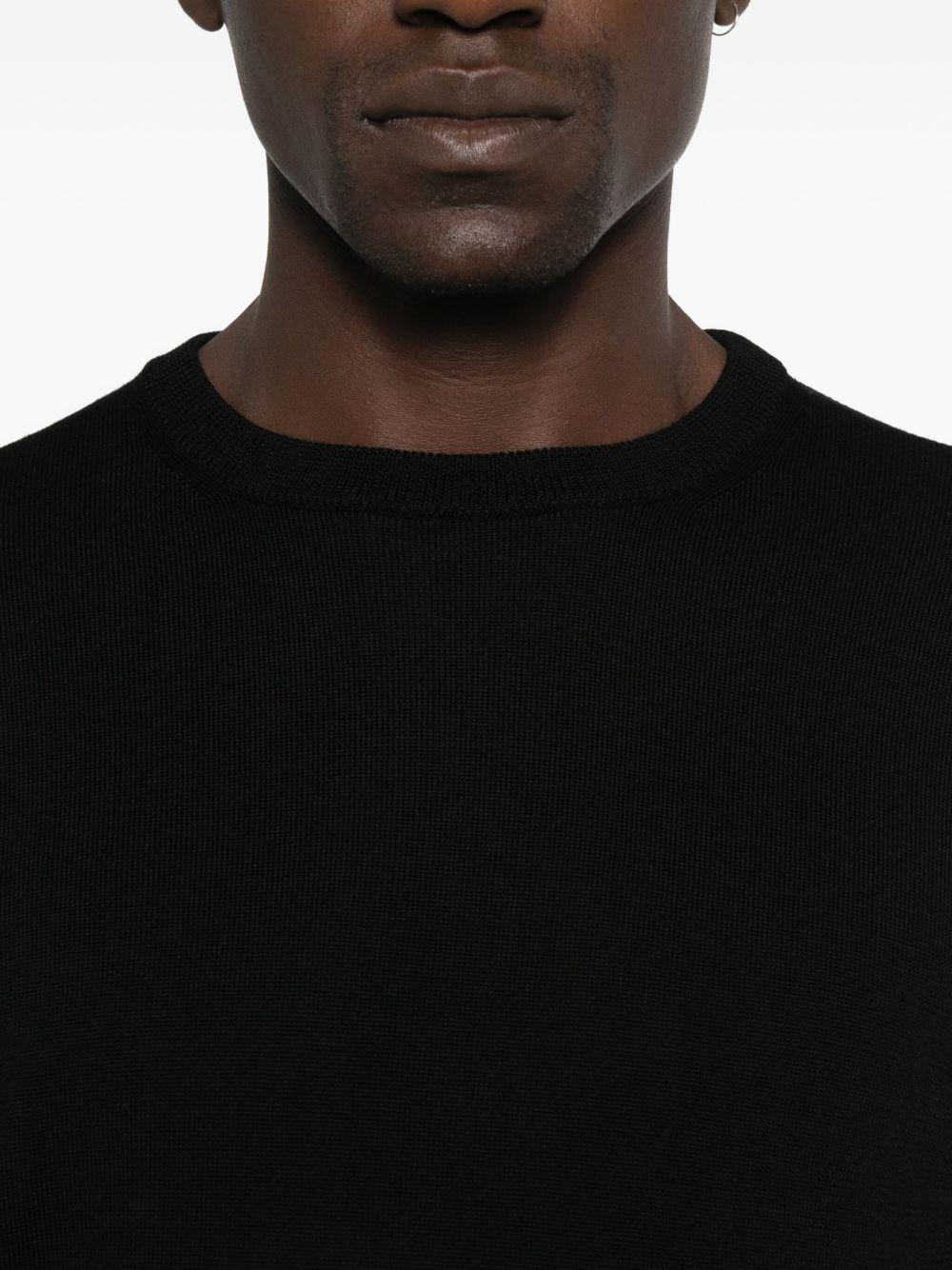 DANIELE FIESOLI Maglia nera girocollo in lana 