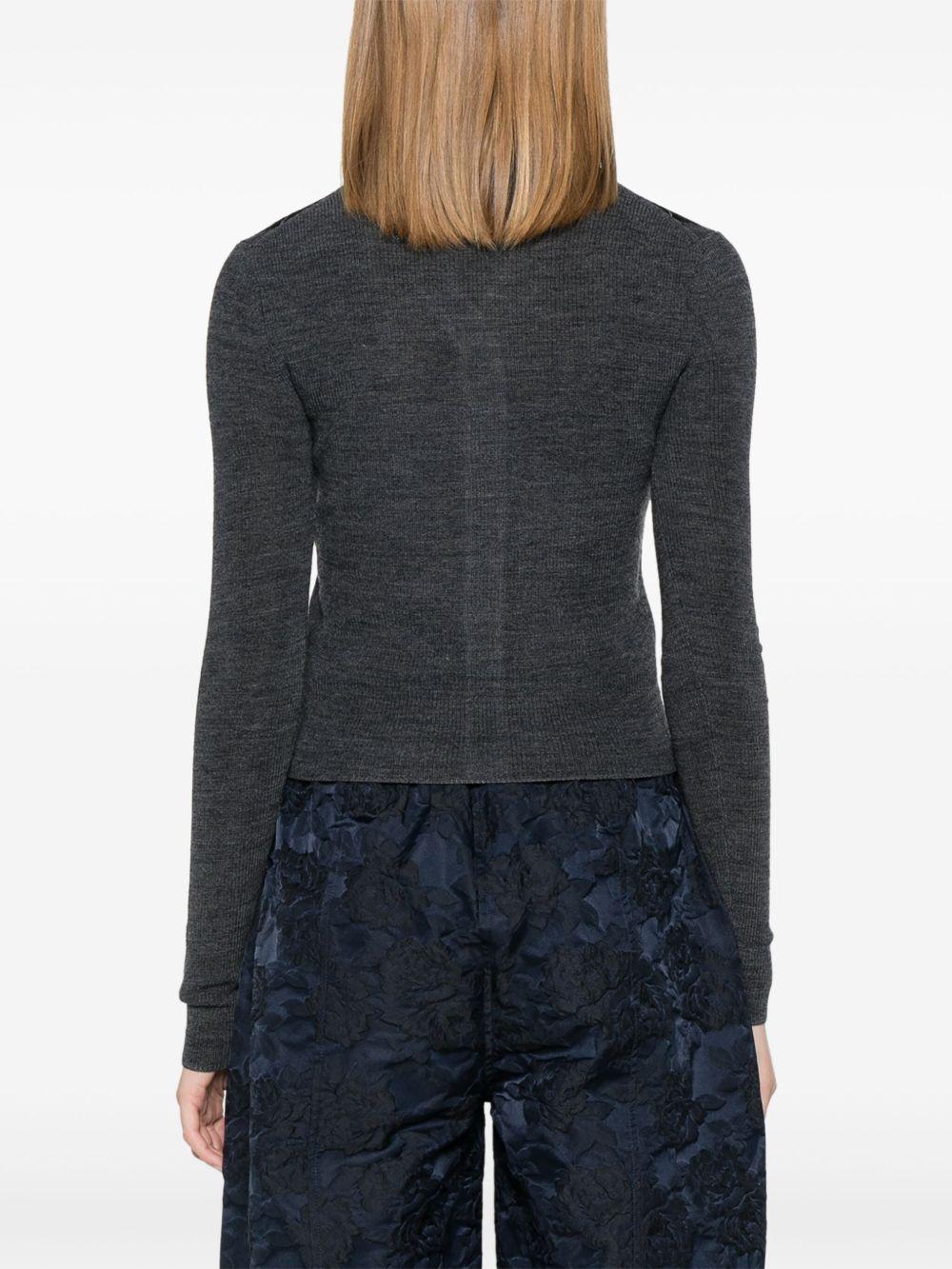 GANNI Cardigan a rombi in lana merino 