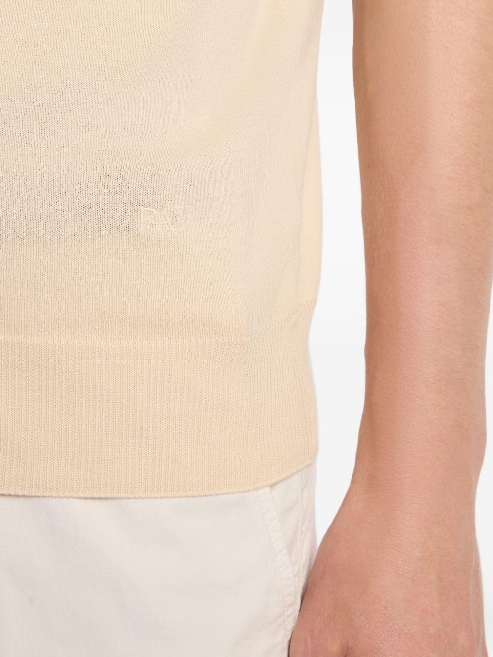 FAY Polo in cotone beige con colletto a polo 