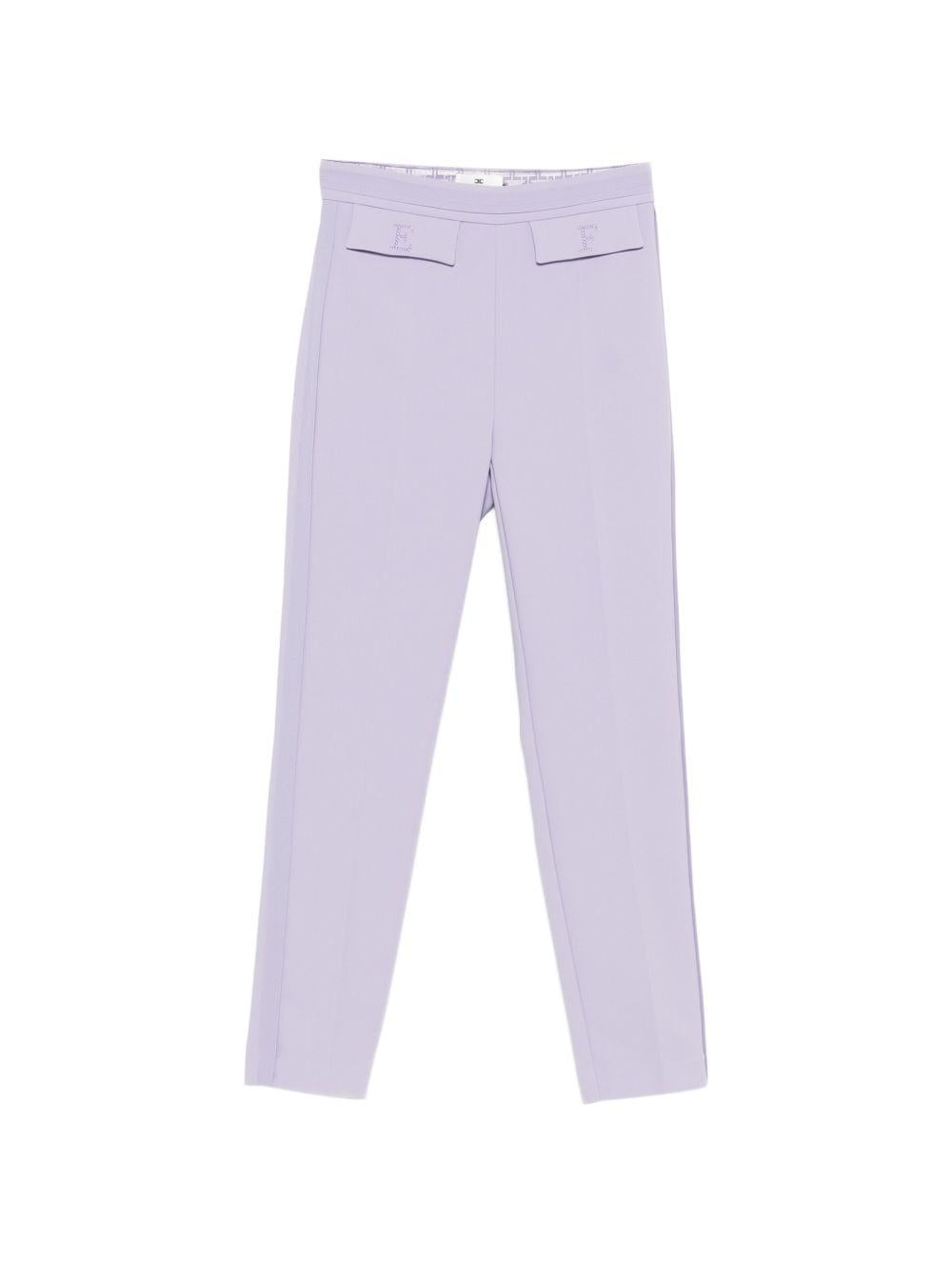 ELISABETTA FRANCHI Pantaloni taglio sartoriale in tessuto lilla 