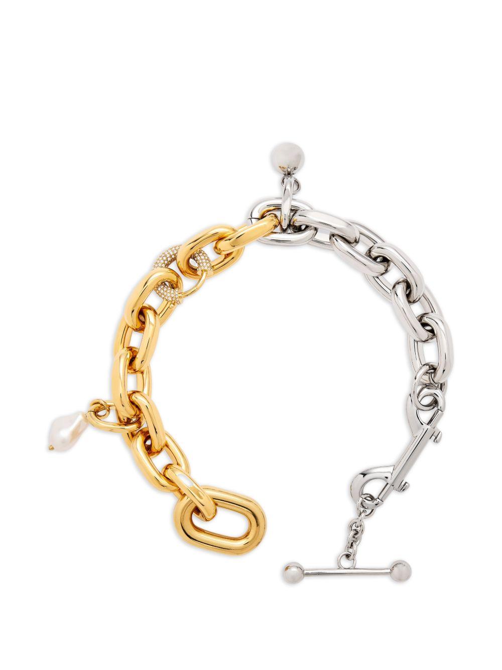 RABANNE Collana dorata e argentata con charm 