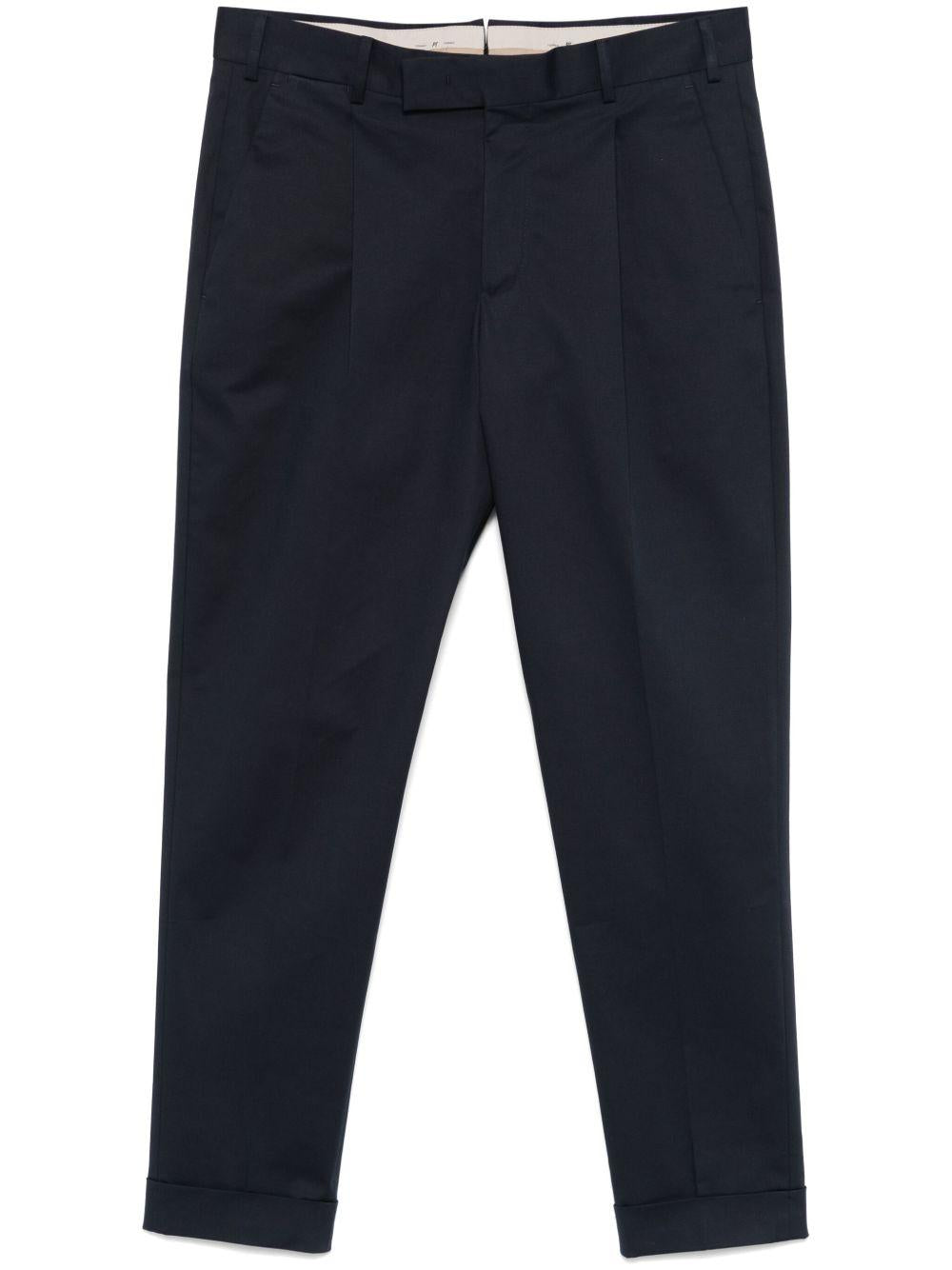 PT TORINO Pantaloni in cotone elasticizzato blu 