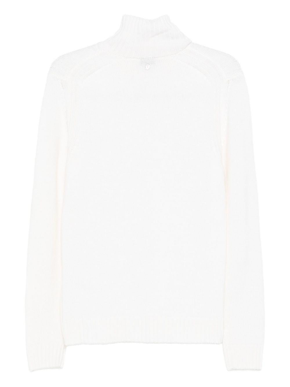 DONDUP Maglia in lana bianca a collo alto 