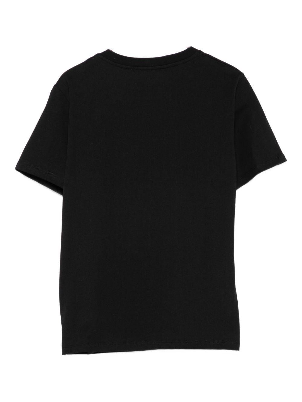 BALMAIN T-shirt in cotone nero con bottoni dorati 