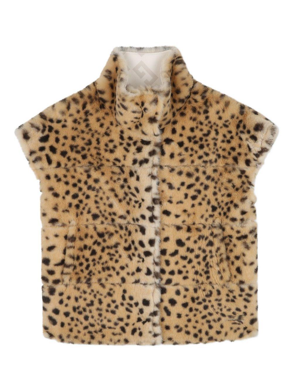 GIVENCHY Gilet con fodera in pelliccia sintetica leopardata 