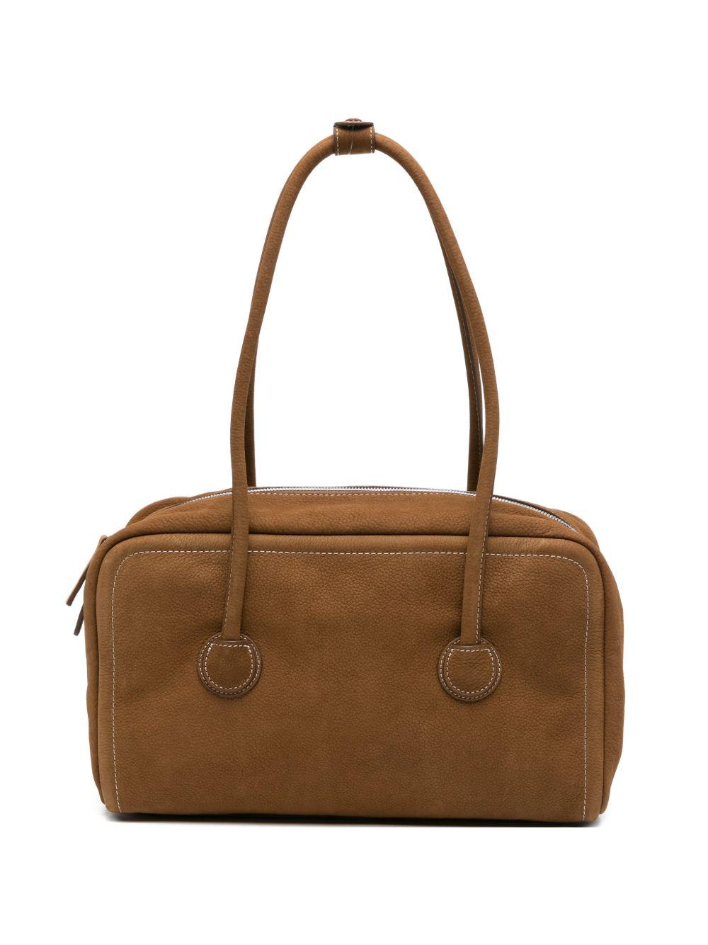 MARGESHERWOOD Borsa a spalla Soft Boston in suede marrone 