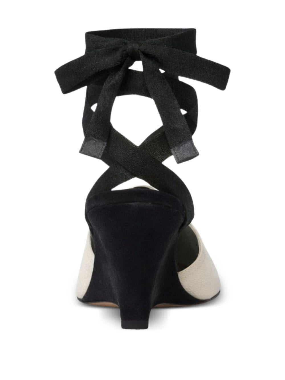 JACQUEMUS Espadrillas Alte con tacco bianche e nere 