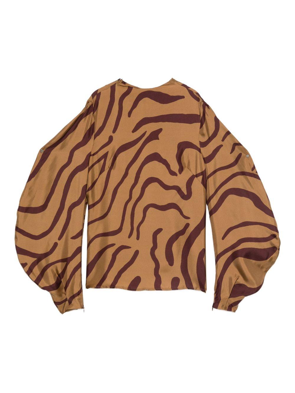 RAQUEL DINIZ Top in seta zebrato 