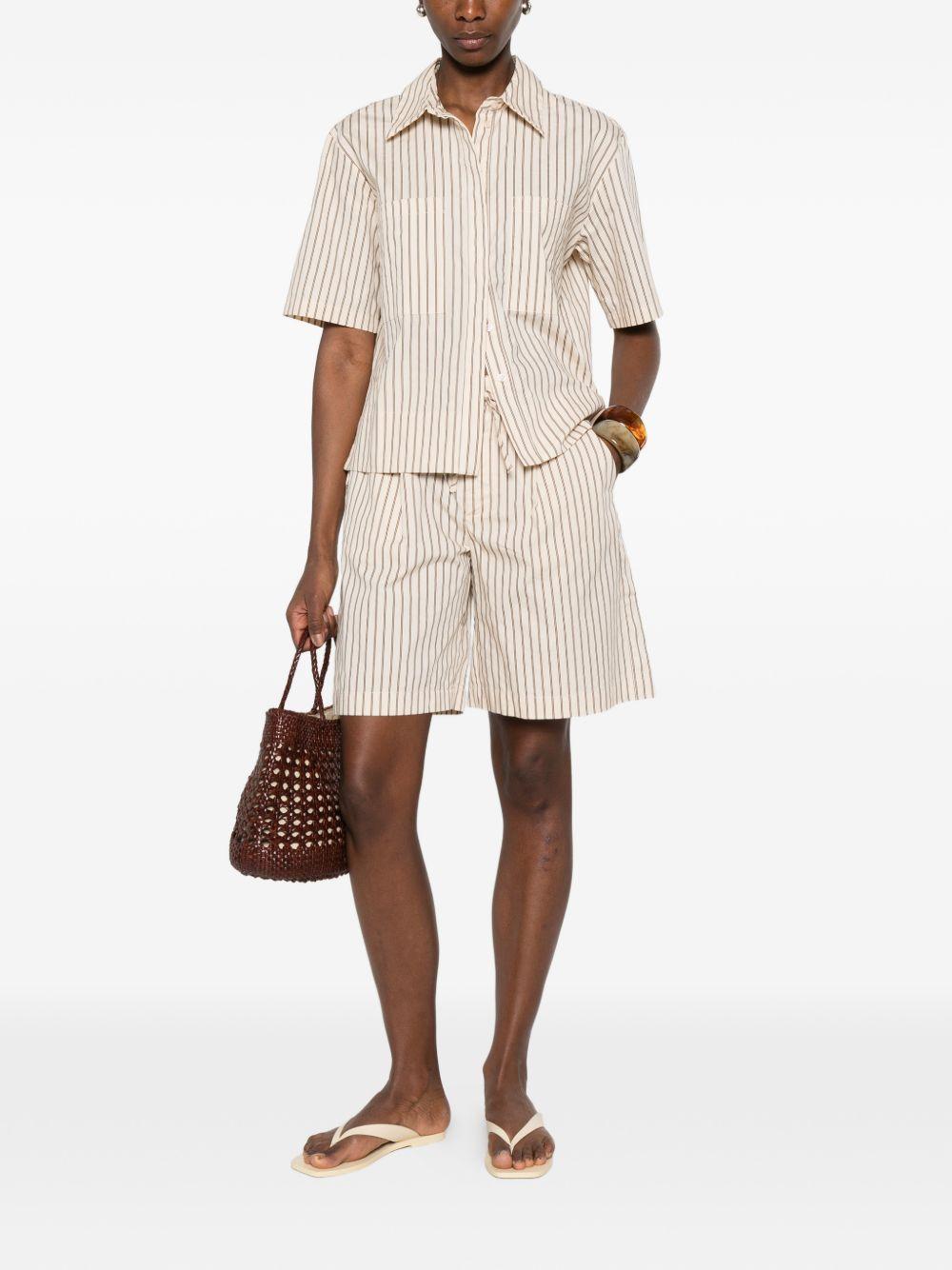 YERSE Camicia Maggie a maniche corte in cotone a righe 