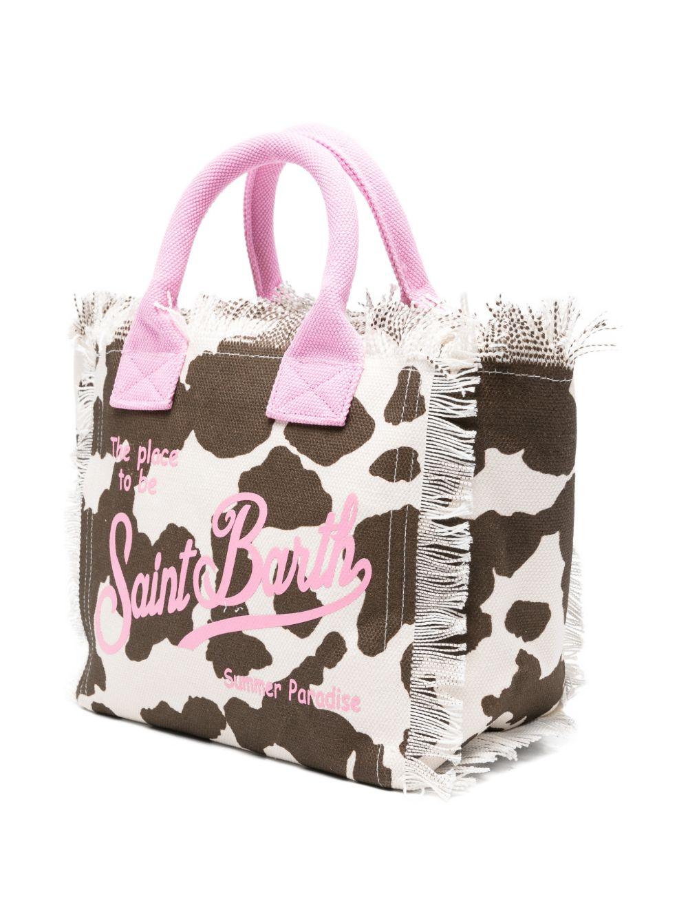 MC2 SAINT BARTH Borsa Tote Colette effetto muccato con dettagli rosa 