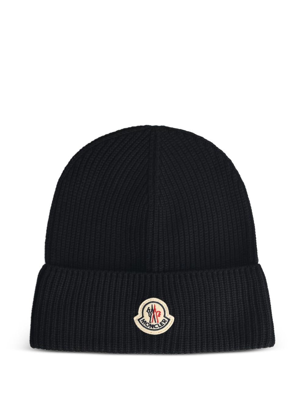 MONCLER Berretto in cotone nero 