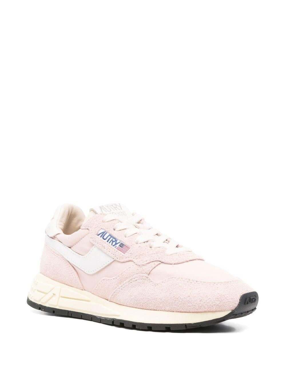 AUTRY Sneakers Reelwind rosa e bianco con camoscio 