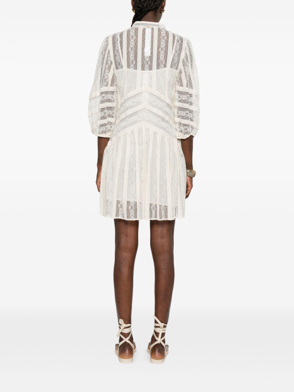 TWINSET Abito corto grigio con pizzo 
