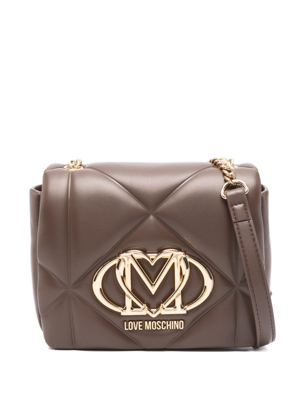 LOVE MOSCHINO Borsa a tracolla trapuntata marrone 