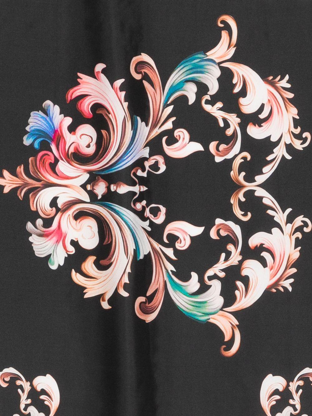 VERSACE JEANS COUTURE Foulard in seta con stampa nera e rosa 