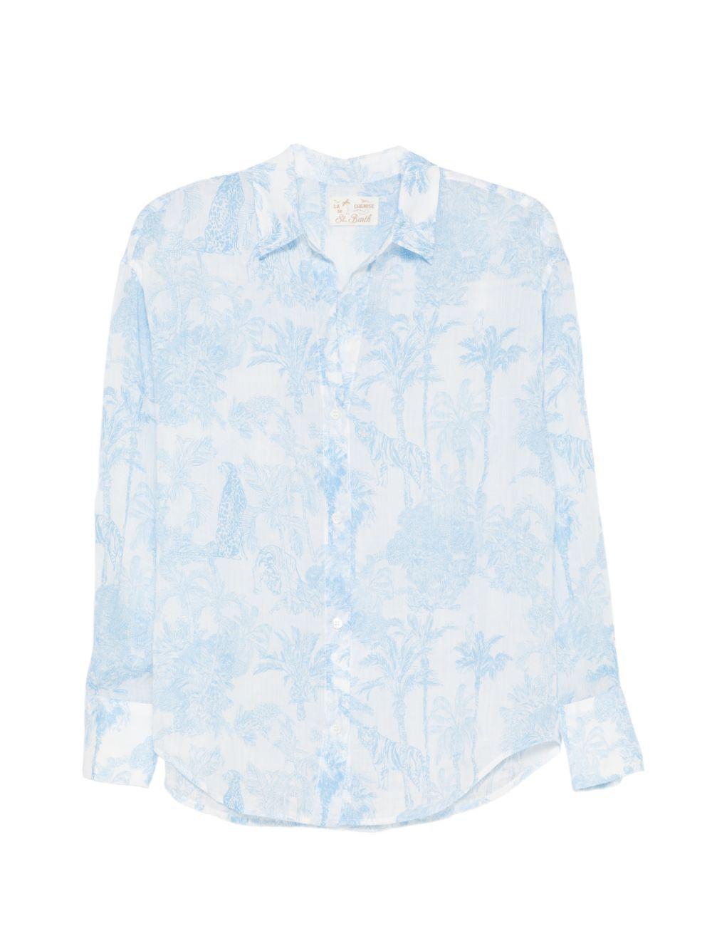 MC2 SAINT BARTH Camicia Cristal con fantsia azzurra 
