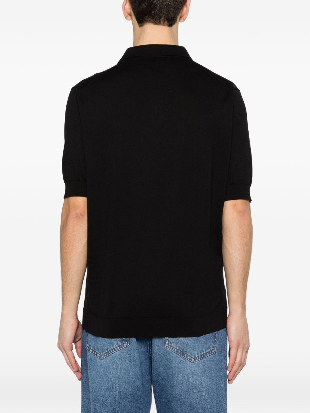 LARDINI Polo con colletto a polo in cotone nero 