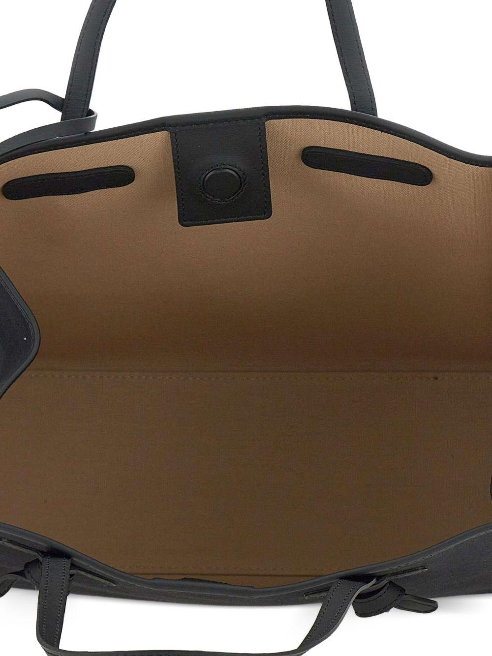 GIANNI CHIARINI Borsa shopping Marcella in cotone grigio scuro 