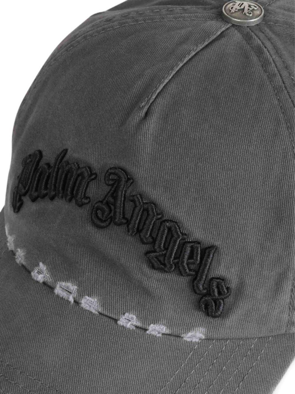 PALM ANGELS Cappello da baseball con logo ed effetto vissuto 