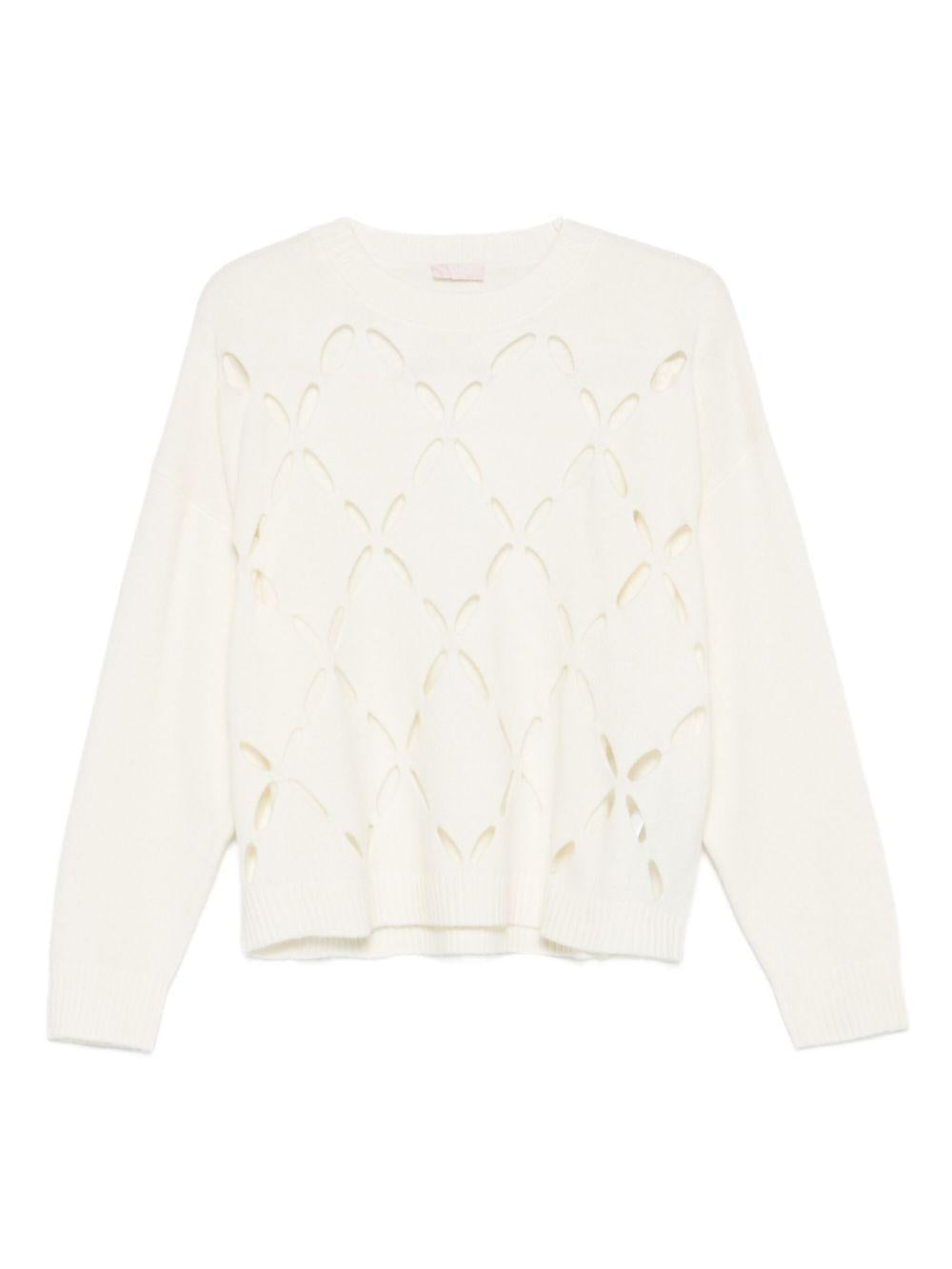 LIUJO Maglia bianca con motivo traforato 