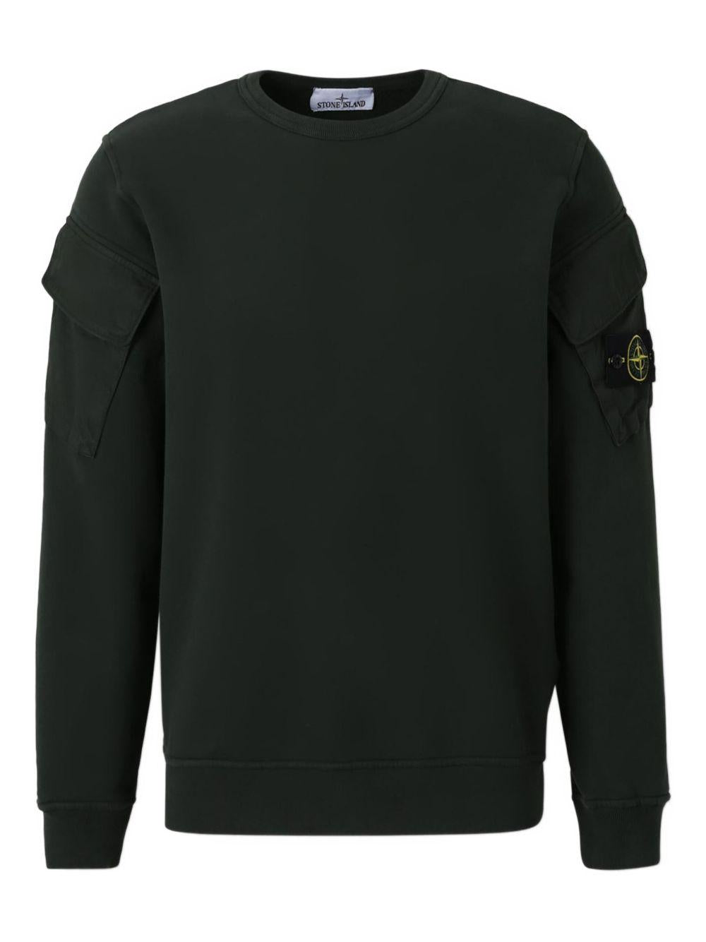 STONE ISLAND Felpa girocollo con patch logo<BR/> 