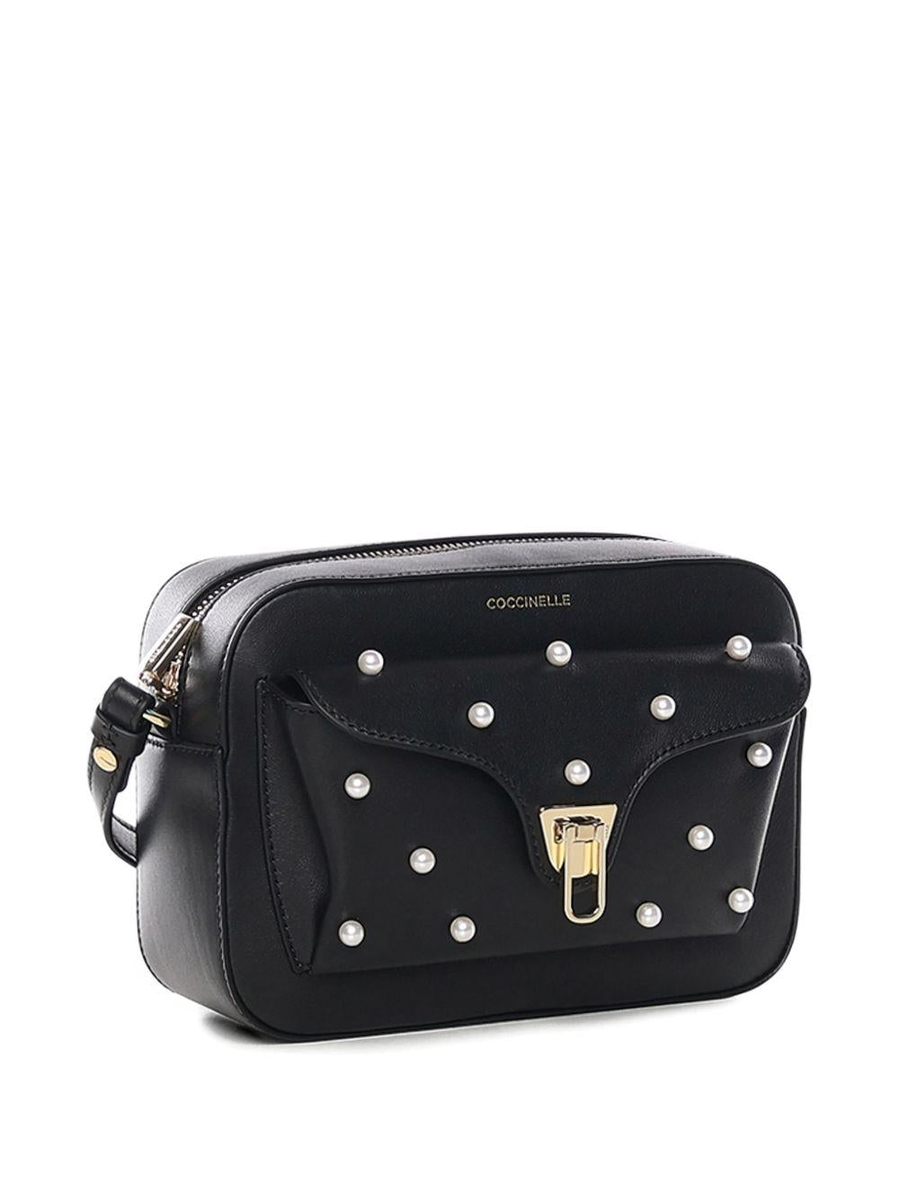 COCCINELLE Borsa tracolla nera impreziosito da strass 