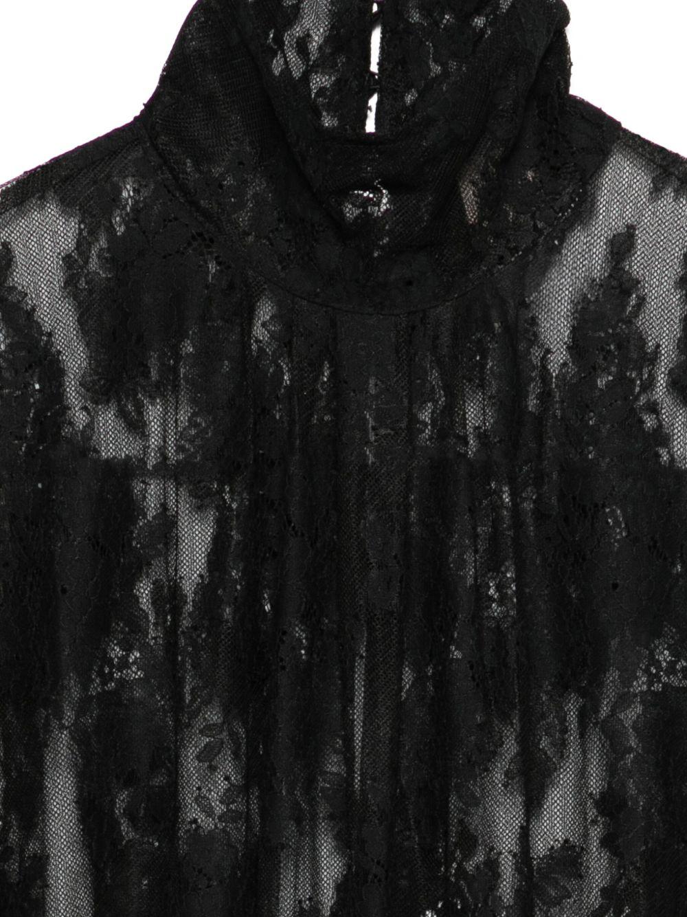 SEMICOUTURE Abito corto 'Blanca' nero con pizzo 