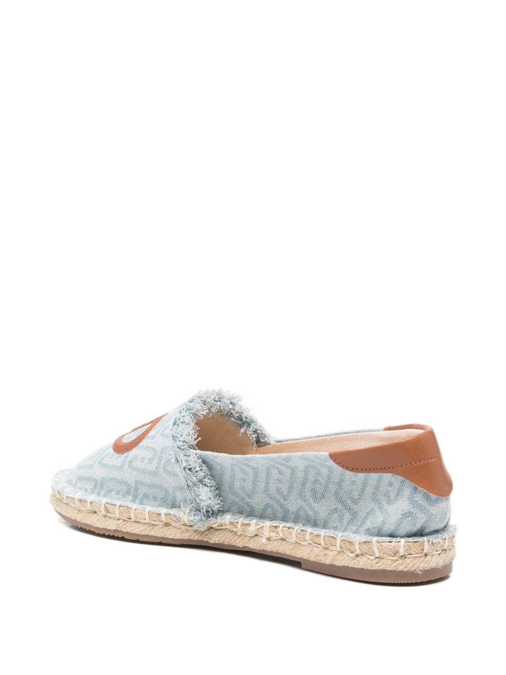 LIUJO Espadrillas Capri azzurra con logo monogram 