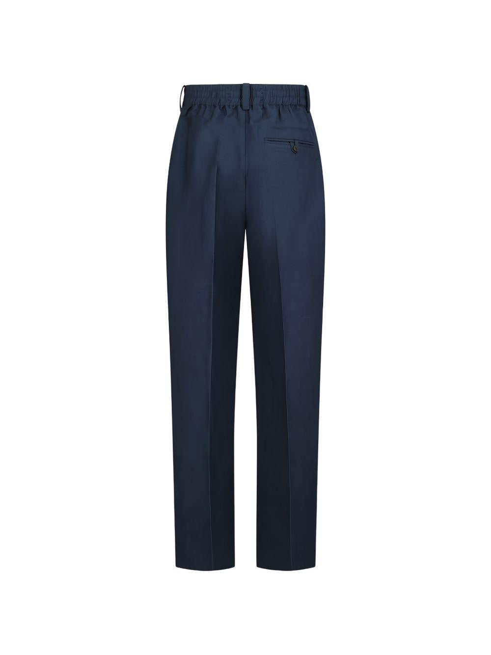 JACQUEMUS Pantaloni Croisière in lino blu 