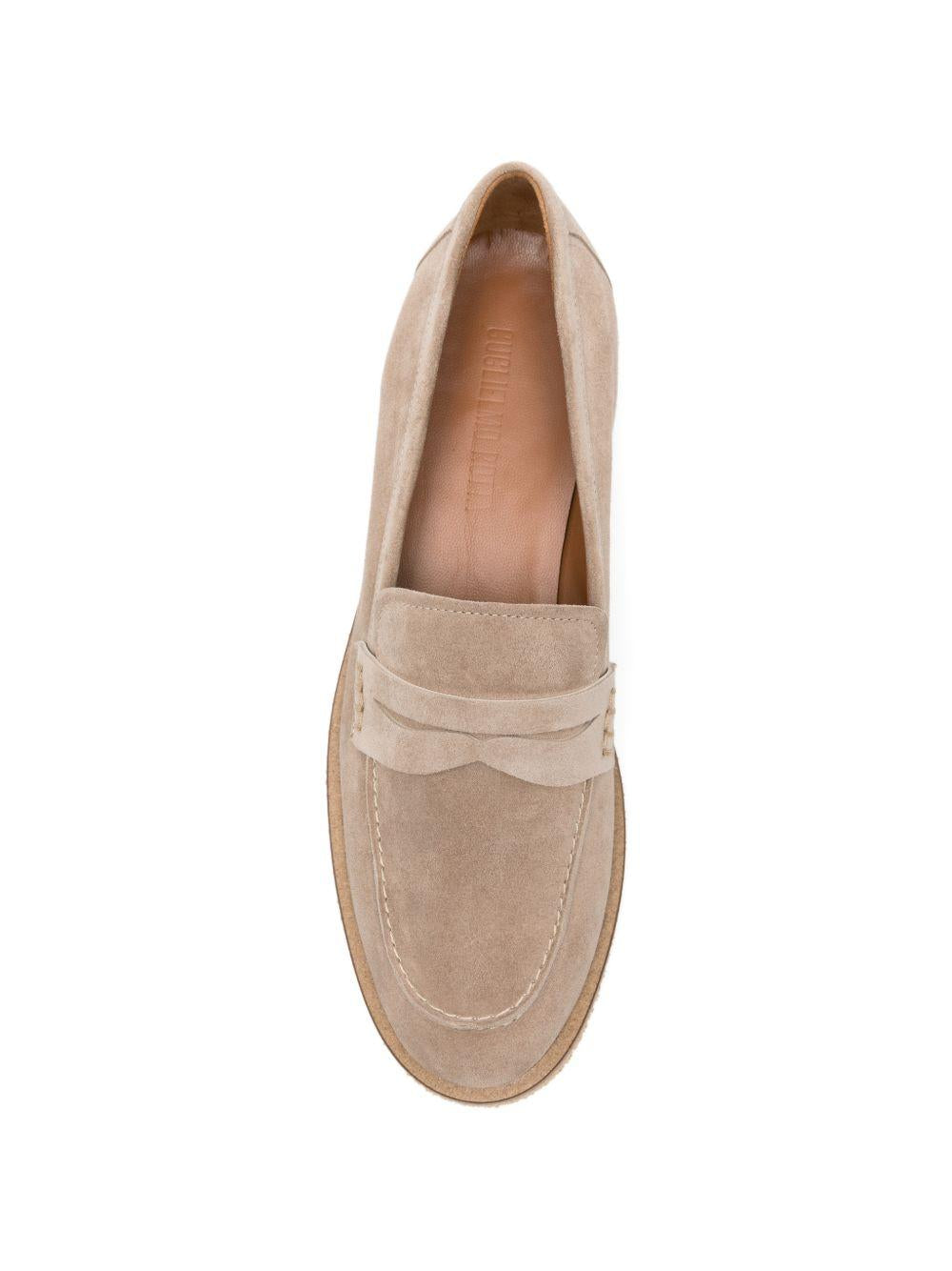 GUGLIELMO ROTTA Mocassini Sorex in pelle scamosciata beige 