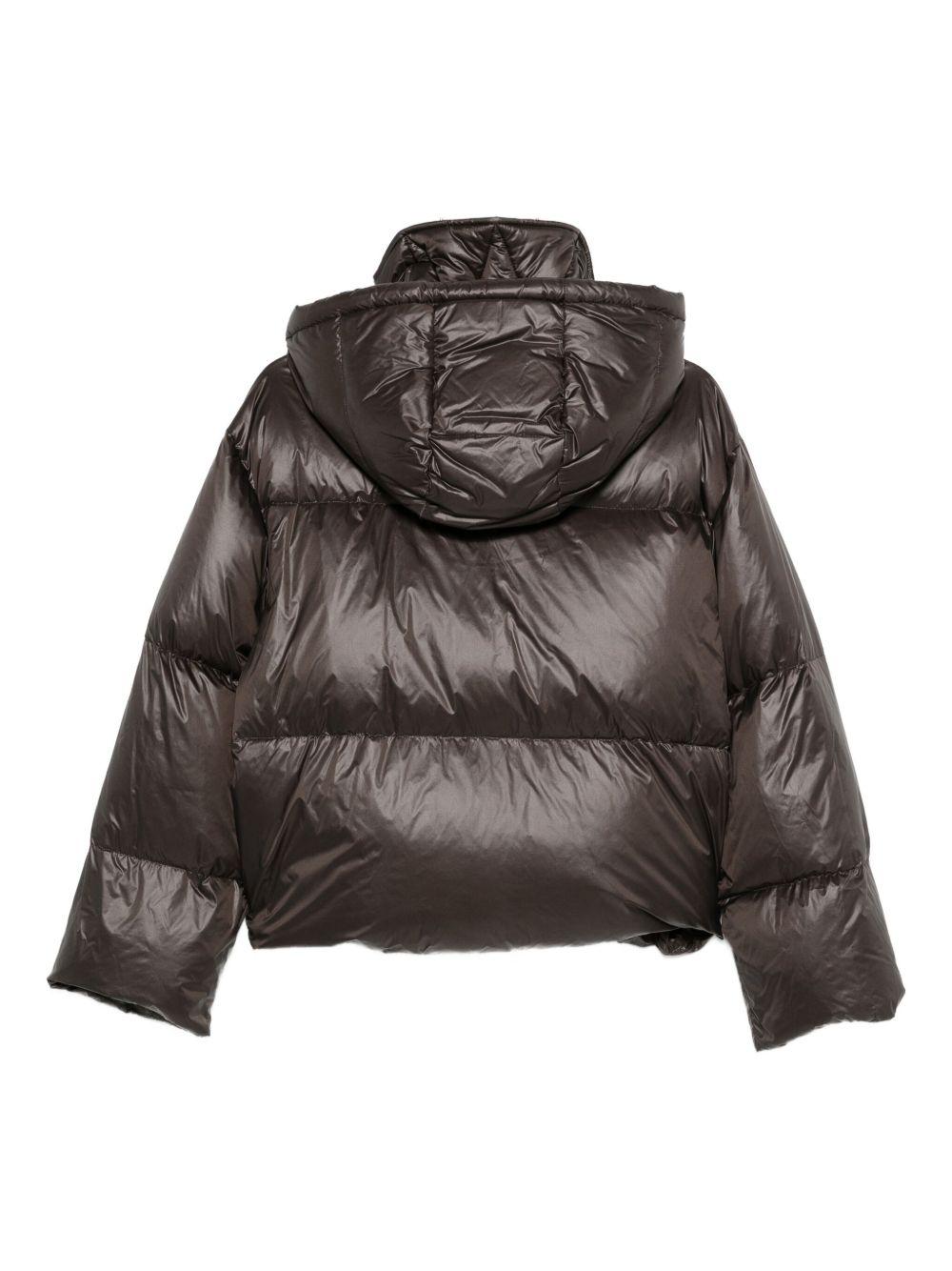 ANTONELLI Piumino corto cedro marrone con cappuccio 