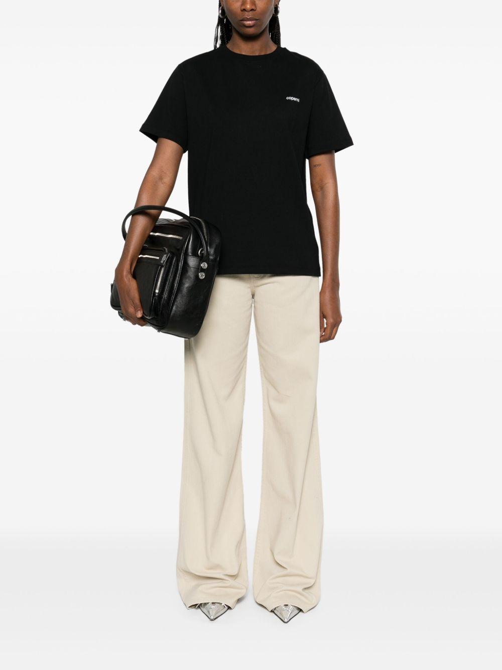 COPERNI T-shirt 'Logo Boxy' in cotone nero con logo bianco 