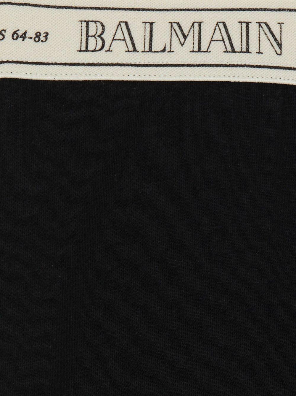 BALMAIN Leggings in cotone nero 